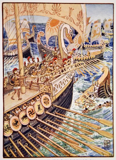 Ship dashed against ship, till the Persian dead strewed the deep 